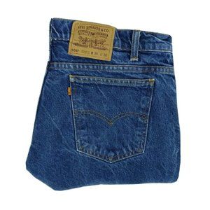 Vintage Levi's 505 Men Jean Measured Size 34x30 Regular Fit Orange Tab Cut Cuffs